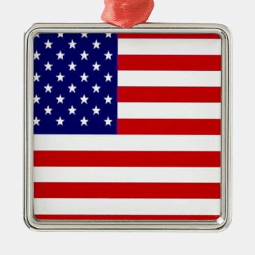 American Flag Metal Ornament