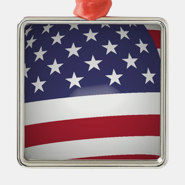 AMERICAN FLAG METAL ORNAMENT (Front)