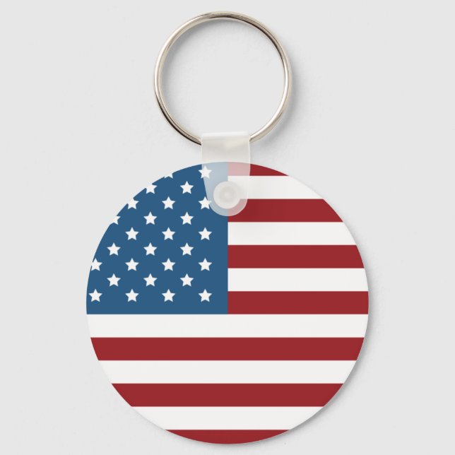 American flag Metal ring keychain (Front)