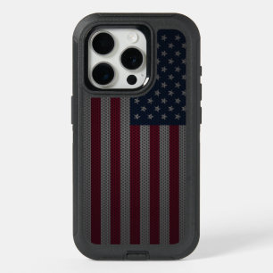 American Flag Metallic Mesh iPhone 15 Pro Case