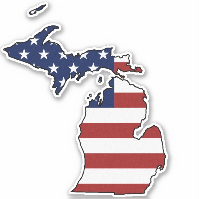 American Flag Michigan Sticker (Front)
