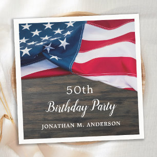 American Flag Military Birthday Party Patriotic Napkins