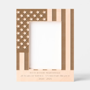American Flag Military Engraved Frames