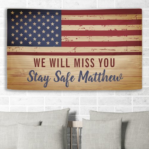 American Flag Military Going Away Party Banner