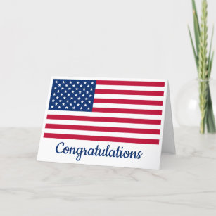 American Flag Military Patriotic Congratulations Card