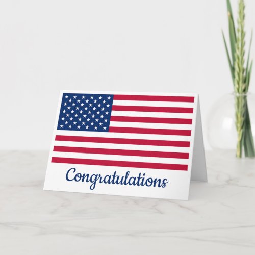 American Flag Military Patriotic Congratulations