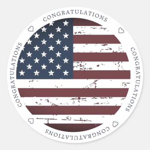 American Flag Military Patriotic Congratulations