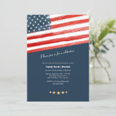 American Flag Military Retirement Party Invitation (Standing Front)
