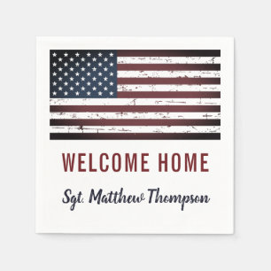 American Flag Military Soldier Welcome Home Party Napkins