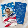 American Flag Military Veteran Funeral Prayer Card