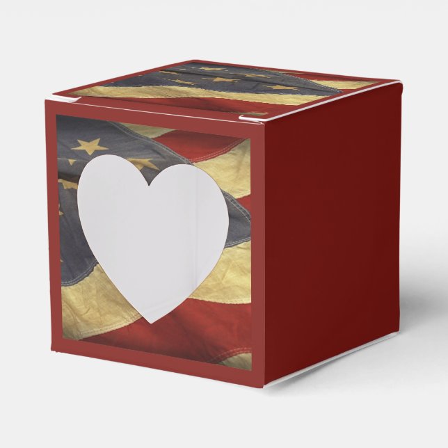 American Flag Military Wedding Favor Boxes (Front Side)