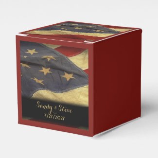 American Flag Military Wedding Favor Boxes
