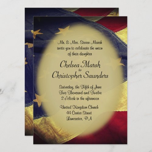American Flag Military Wedding Invitation