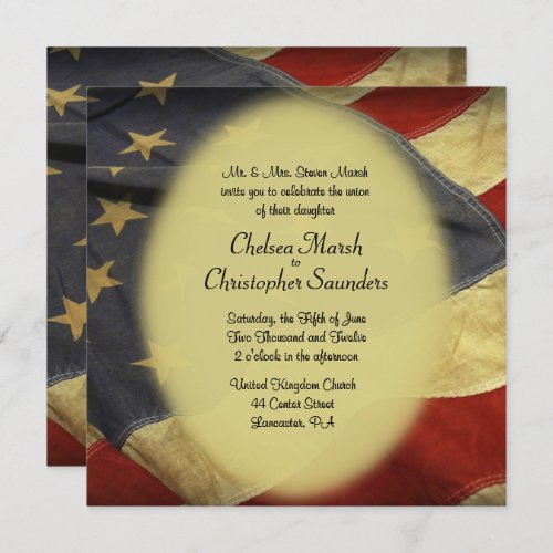 American Flag Military Wedding Invitation