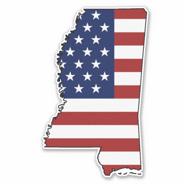 American Flag Mississippi Sticker (Front)