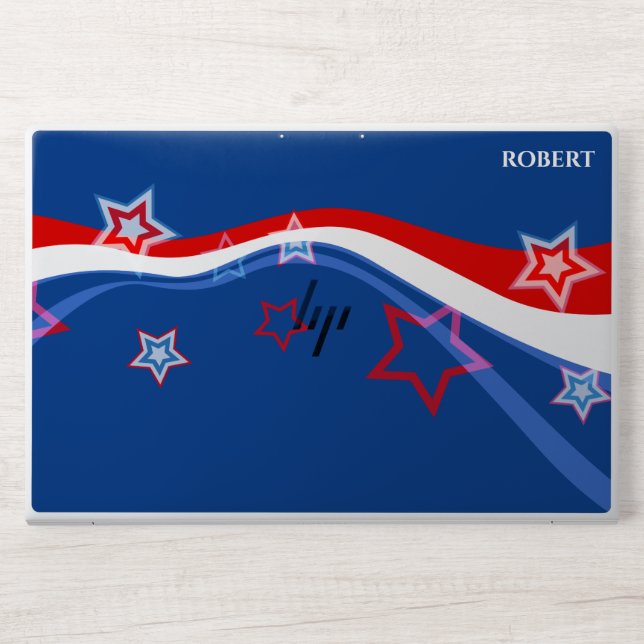 American flag modern abstract design HP laptop skin (Front)