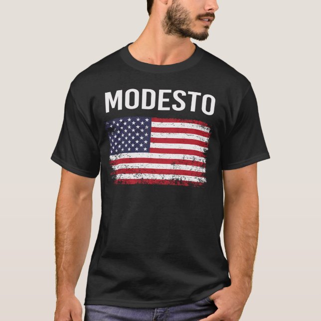 American Flag Modesto T-Shirt (Front)