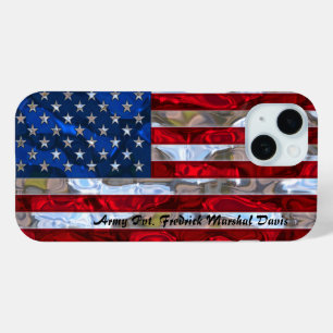 American Flag Monogram iPhone 15 Case