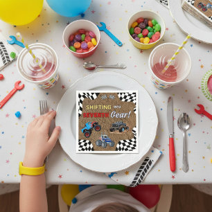American Flag Monster Truck Seventh Birthday Napkins