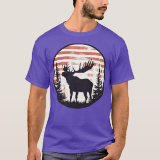 American Flag Moose 3 T-Shirt