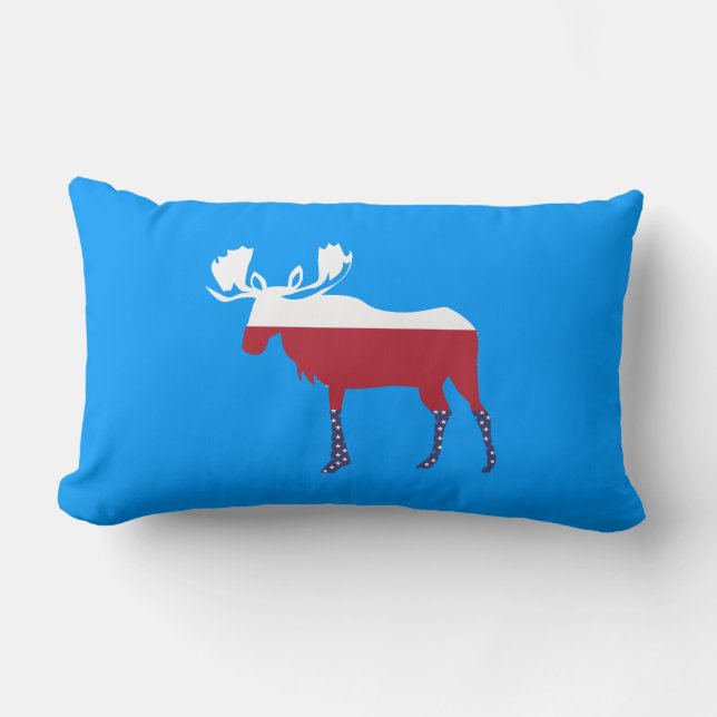 American Flag Moose Pillow (Front)