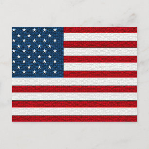 American Flag Mosaic Pattern Postcard