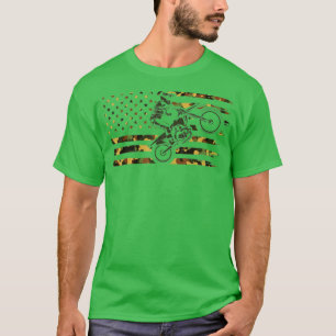 American Flag Motocross Biker American Flag Dirt B T-Shirt