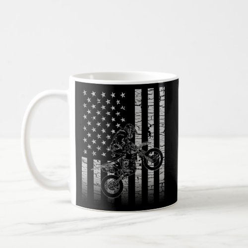 American Flag Motocross Dirt Bike Coffee Mug