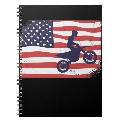 American flag Motocross Notebook