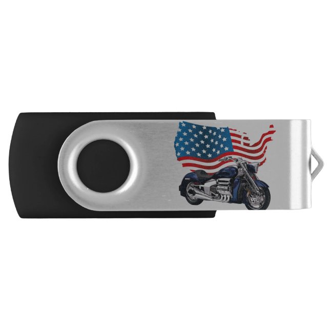 american flag motorbike flash drive (Front)