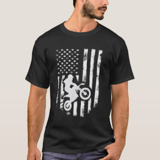 American Flag Motorcross Dirt Bike Jacket T-Shirt