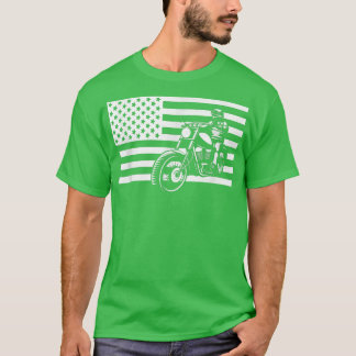 American Flag Motorcycle Apparel - Biker Motorcycl T-Shirt