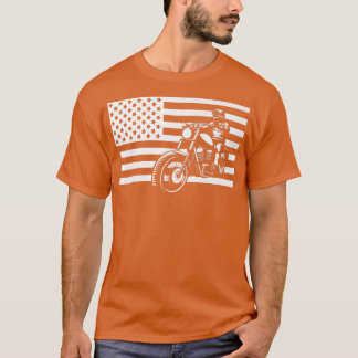 American Flag Motorcycle Apparel - Biker Motorcycl T-Shirt