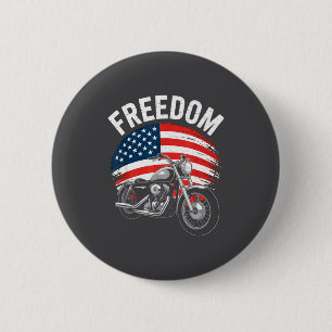 American Flag Motorcycle  Button