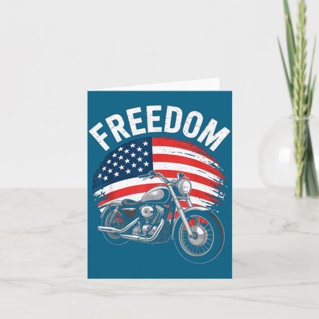 American Flag Motorcycle  Card (Front)