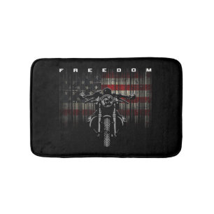 American Flag Motorcycle Freedom Bath Mat