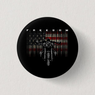 American Flag Motorcycle Freedom Button