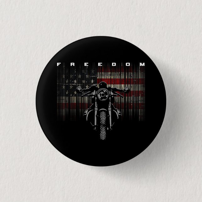 American Flag Motorcycle Freedom Button (Front)