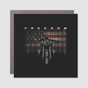 American Flag Motorcycle Freedom Car Magnet