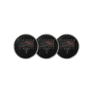 American Flag Motorcycle Freedom Golf Ball Marker