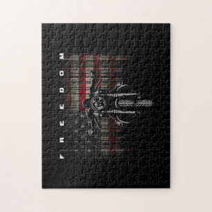 American Flag Motorcycle Freedom Jigsaw Puzzle