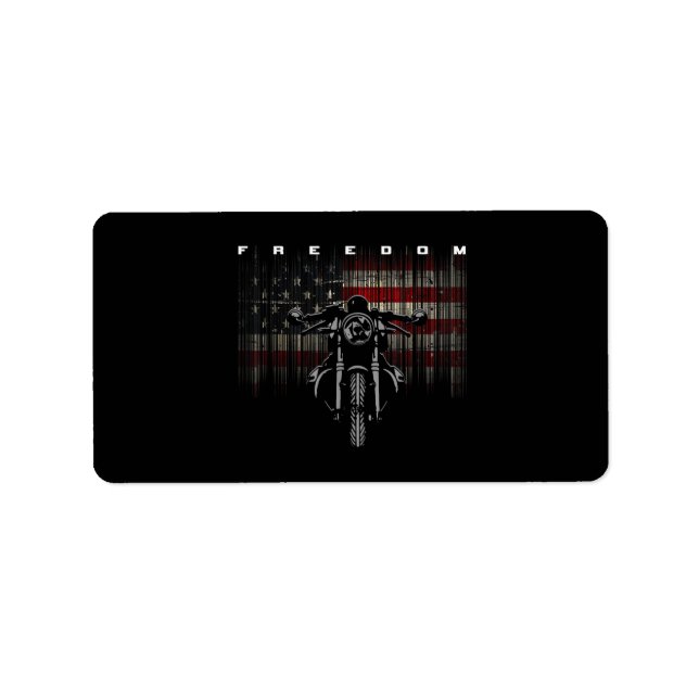 American Flag Motorcycle Freedom Label (Front)