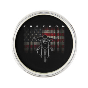 American Flag Motorcycle Freedom Lapel Pin