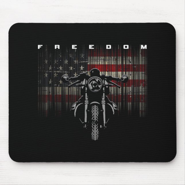 American Flag Motorcycle Freedom Mouse Pad (Front)