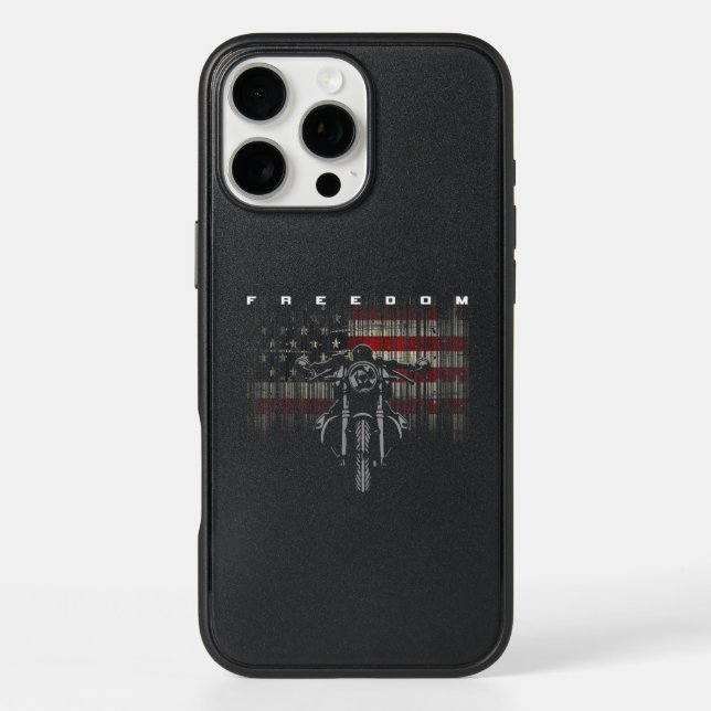 American Flag Motorcycle Freedom Otterbox iPhone Case (Back)