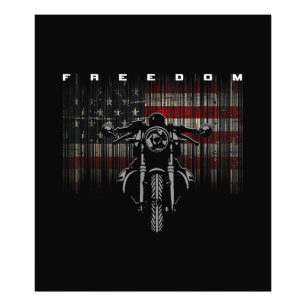 American Flag Motorcycle Freedom Photo Print