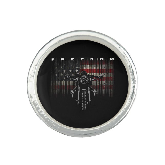 American Flag Motorcycle Freedom Ring (Front)