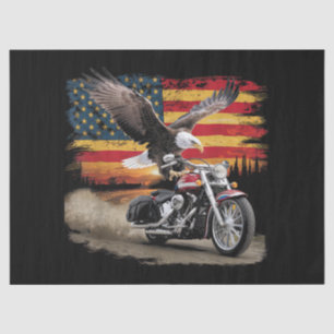 American Flag Motorcycle Tshirt USA Flag Biker Ret Tissue Paper