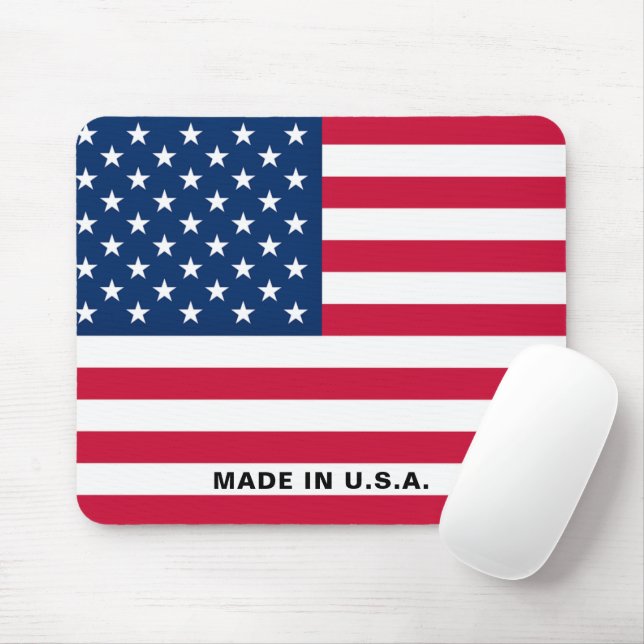 American Flag Mouse Pad Made In USA - Patriotic (With Mouse)
