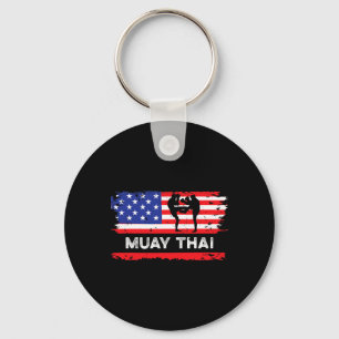 American Flag Muay Thai Gift Thailand Martial Arts Keychain